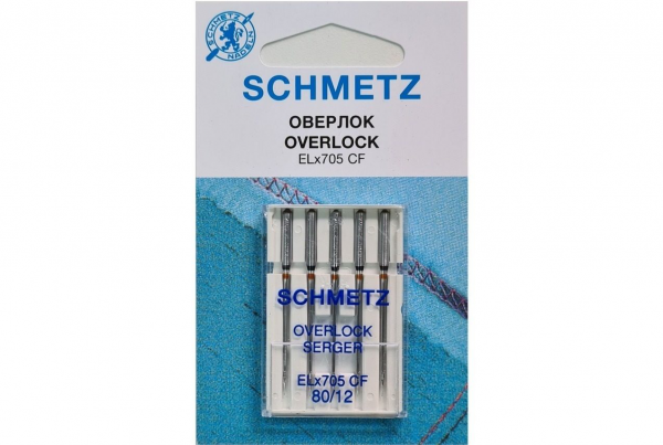 Иглы Schmetz для оверлока ELx705 CF №80, 5 шт в Коммунаре